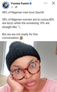 98% of Nigerian Men Love Threesome – UK-Based Nigerian Woman