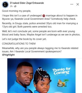 Benue Pre-Wedding Photos Ignite Child Marriage Fury