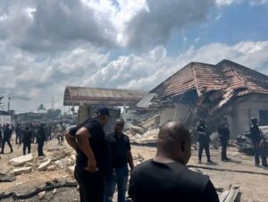 Scene of the explosion in Lagos