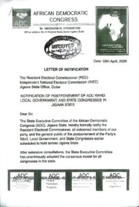 LETTER OF NOTIFICATION